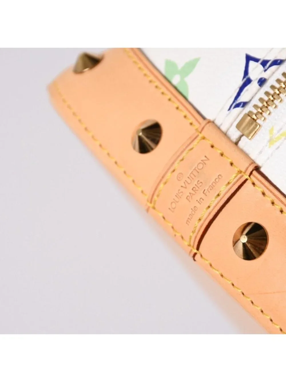 Louis Vuitton Alma Handbag Monogram Multicolor White Takashi Murakami